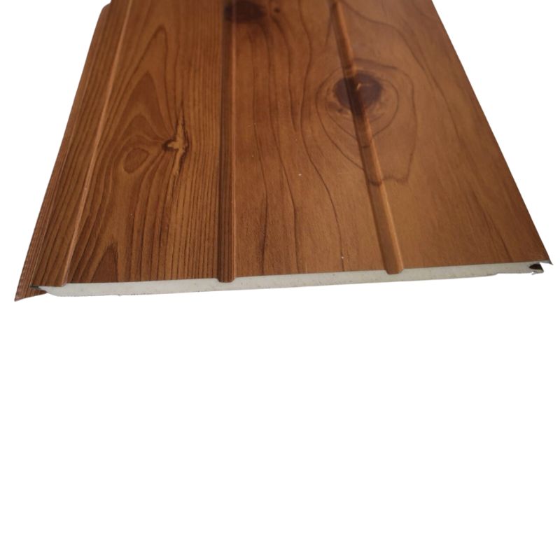 Revestimiento Siding Metalico Diseño Madera Castaño