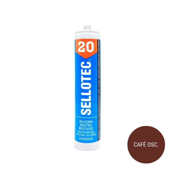 5 Silicona neutra multiuso Sellotec SC5000 c: Fung cafe oscuro 300ml