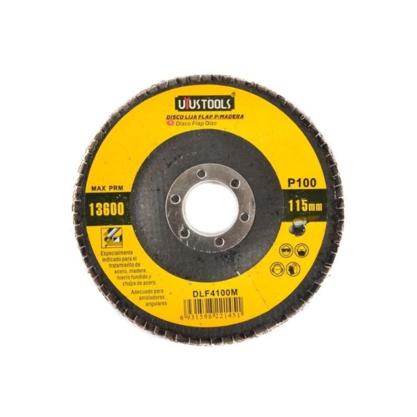 DISCO LIJA FLAP P:MADERA 115MM P100 UYUSTOOLS