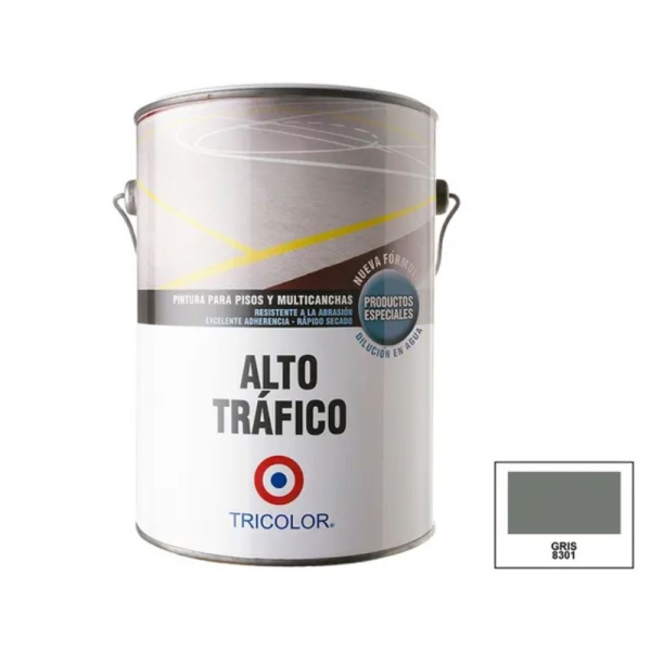 Pintura piso 1 galón Alto tráfico gris Tricolor