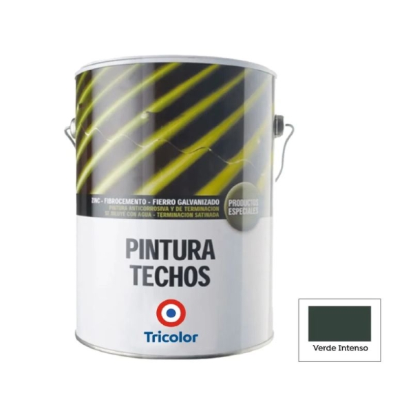 pintura para techos base agua verde intenso tricolor 1 galon